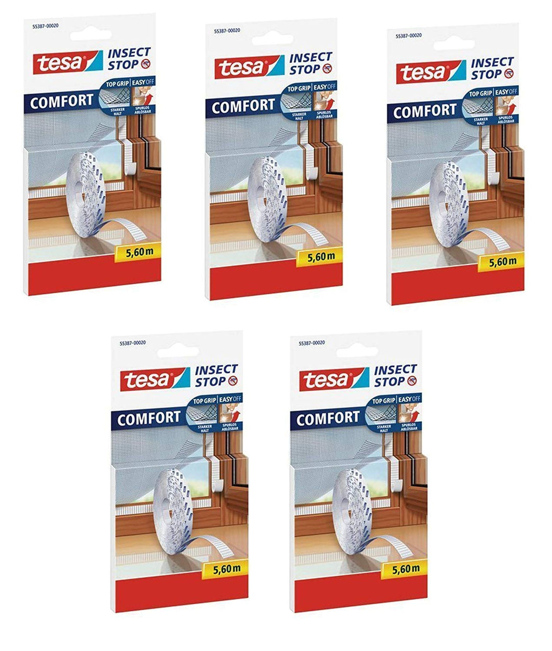 Tesa Insect Stop Comfort Selbstklebender Klettverschlussstreifen für Insektennetz, Nachfüllpackung (