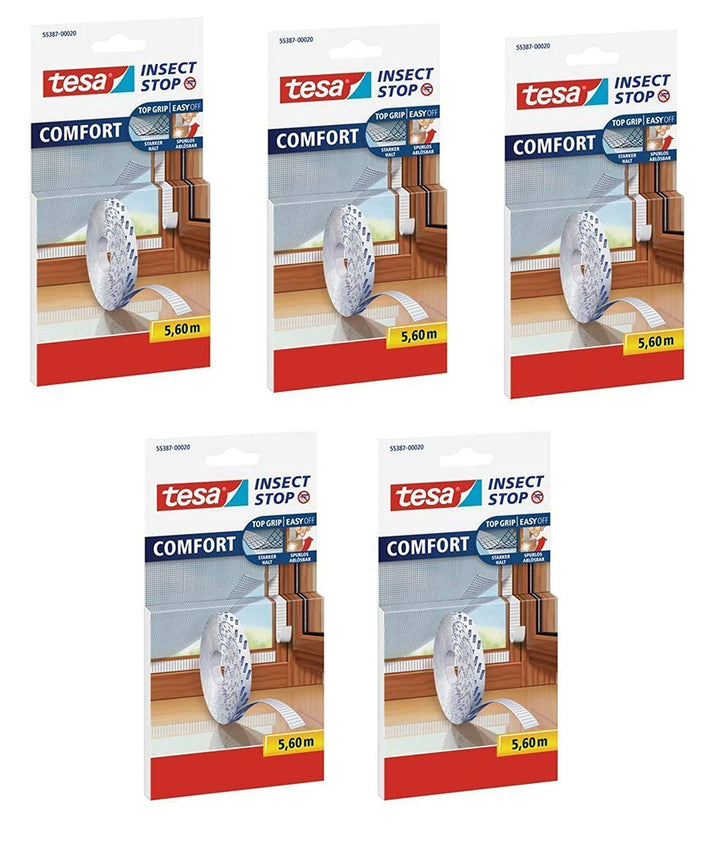 Tesa Insect Stop Comfort Selbstklebender Klettverschlussstreifen für Insektennetz, Nachfüllpackung (