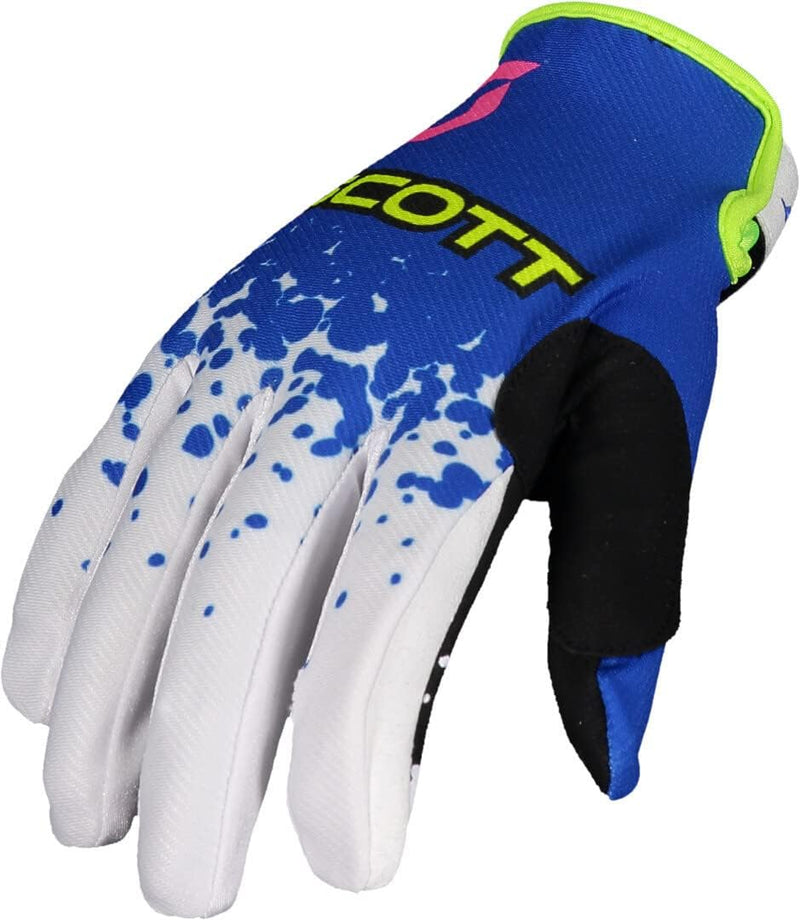 Scott 350 Race Evo MX Motocross/DH Fahrrad Handschuhe blau/weiss/gelb 2022 XL, XL