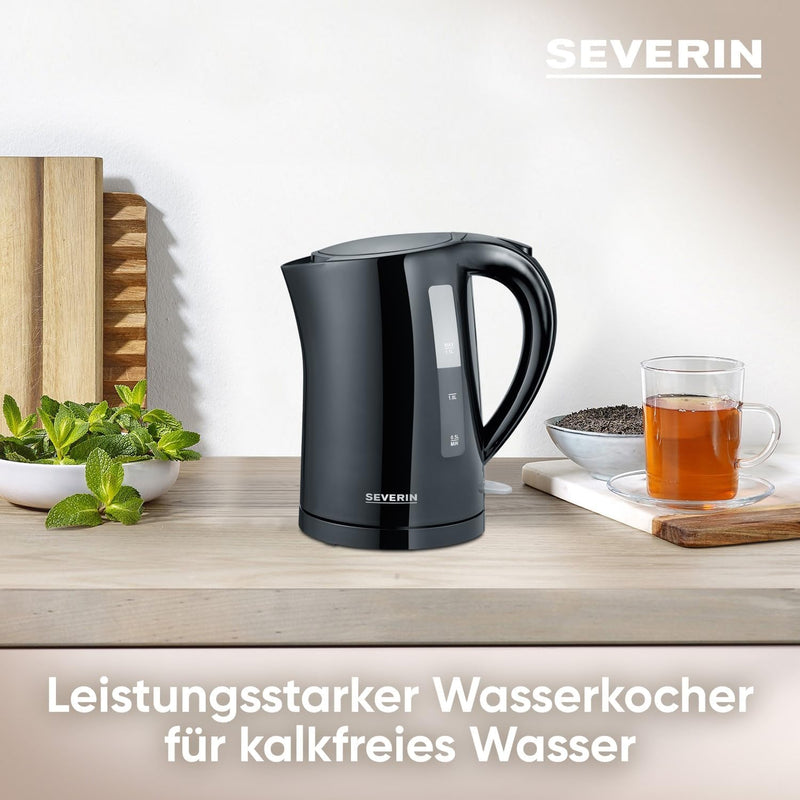 SEVERIN Wasserkocher 1,5 L, leistungsstarker und kompakter Wasserkocher in hochwertigem Design, elek