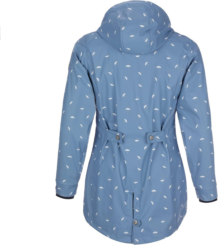 Dry Fashion Damen Regenmantel Wyk Funktionsmantel Parka Blau 40, Blau 40