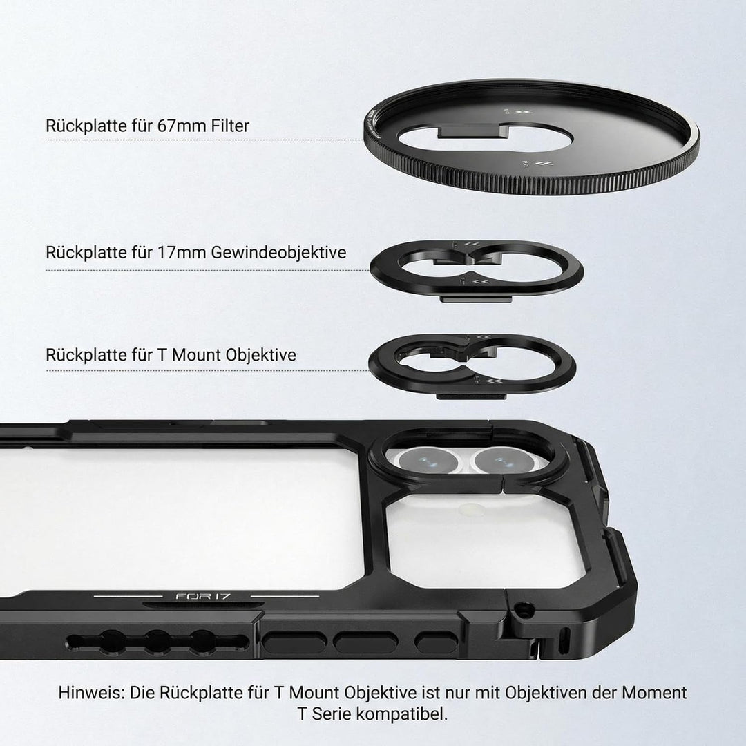 NEEWER Phone Käfig Cage Schnellwechsel Video Rig Handy Stabilisator kompatibel mit iPhone 17, mit 67