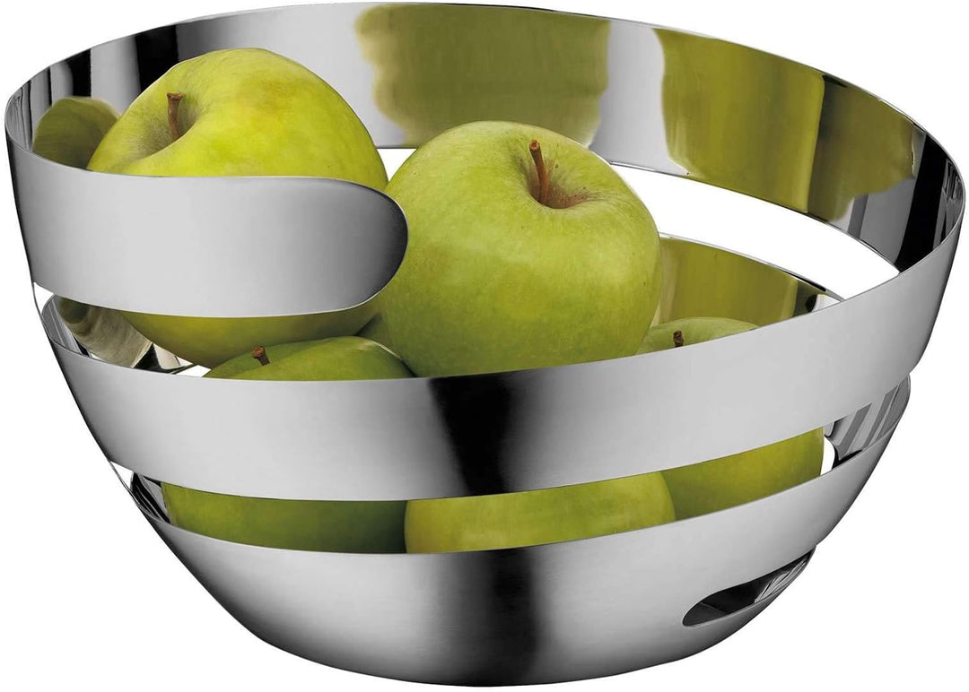 WMF Peel Obstkorb gross 26 cm, dekorative Obstschale, Brotkorb, Cromargan Edelstahl teilmattiert