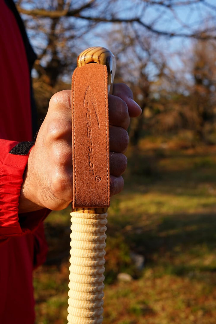 Trekkingstock, Sassafras-Holz, verstellbar und abnehmbar, 1 Stück Braun, Braun