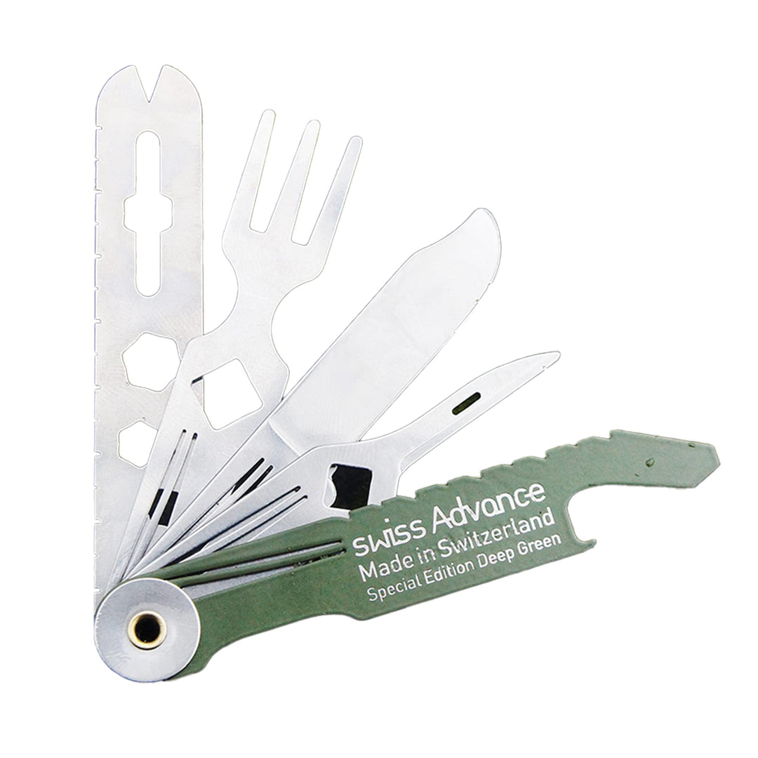Swiss Advance CRONO N5 Taschenmesser Grün I Multitool-Messer mit Flaschenöffner I platzsparendes Out