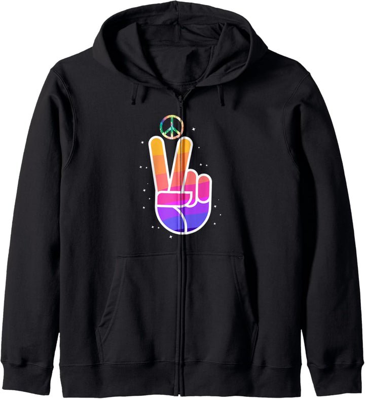 Retro Peace Love 60's 70's Hippie Kapuzenjacke