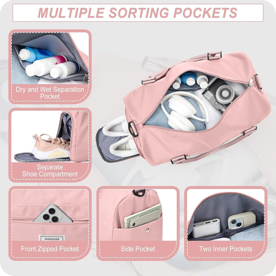 HYC00 Sport Duffel Bag Damen Herren,Sporttasche mit Nassfach &amp; Schuhfach Reise Duffel Bags Übernacht