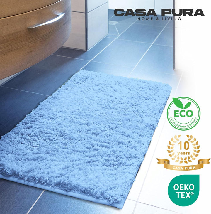 casa pura Badematte Hochflor Sky Soft - Weicher, Flauschiger Badezimmerteppich in Shaggy-Optik - Bad