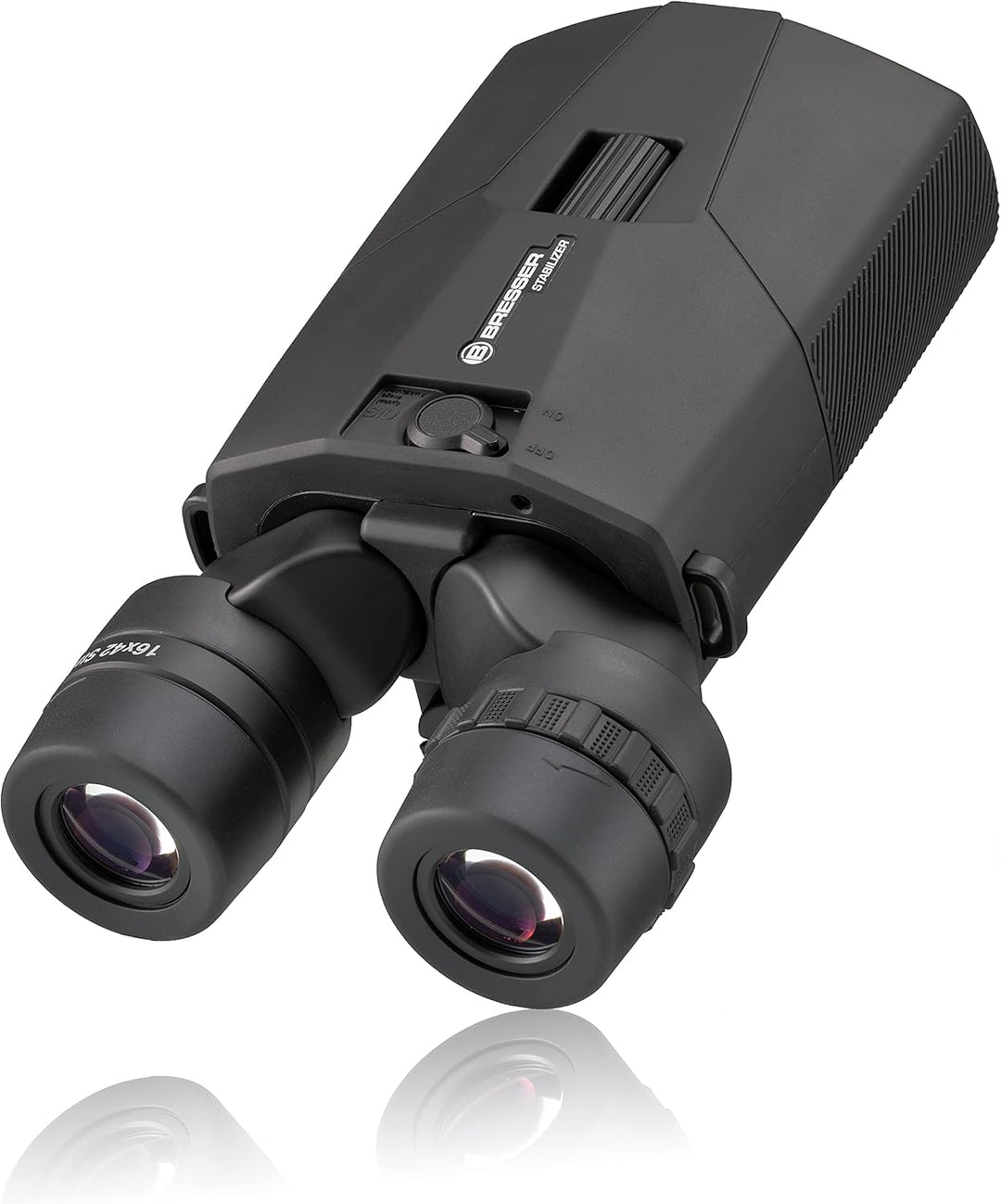 Bresser 16x42 Stabilizer OIS Fernglas mit Bildstabilisator,16-facher Vergrösserung inklusive Tragegu