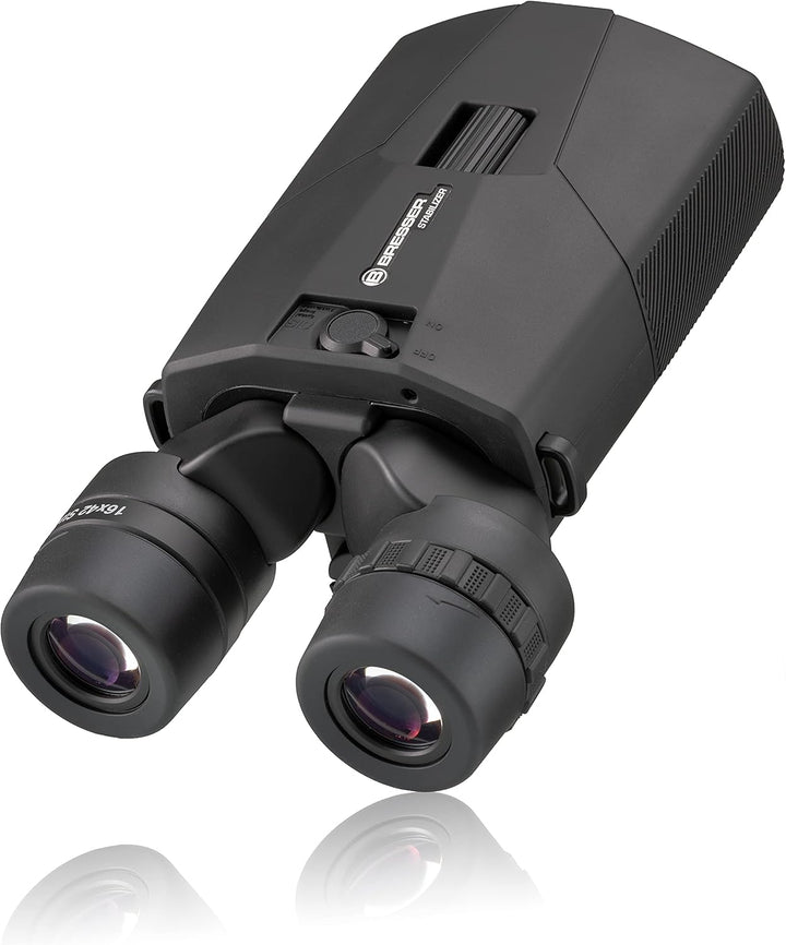 Bresser 16x42 Stabilizer OIS Fernglas mit Bildstabilisator,16-facher Vergrösserung inklusive Tragegu