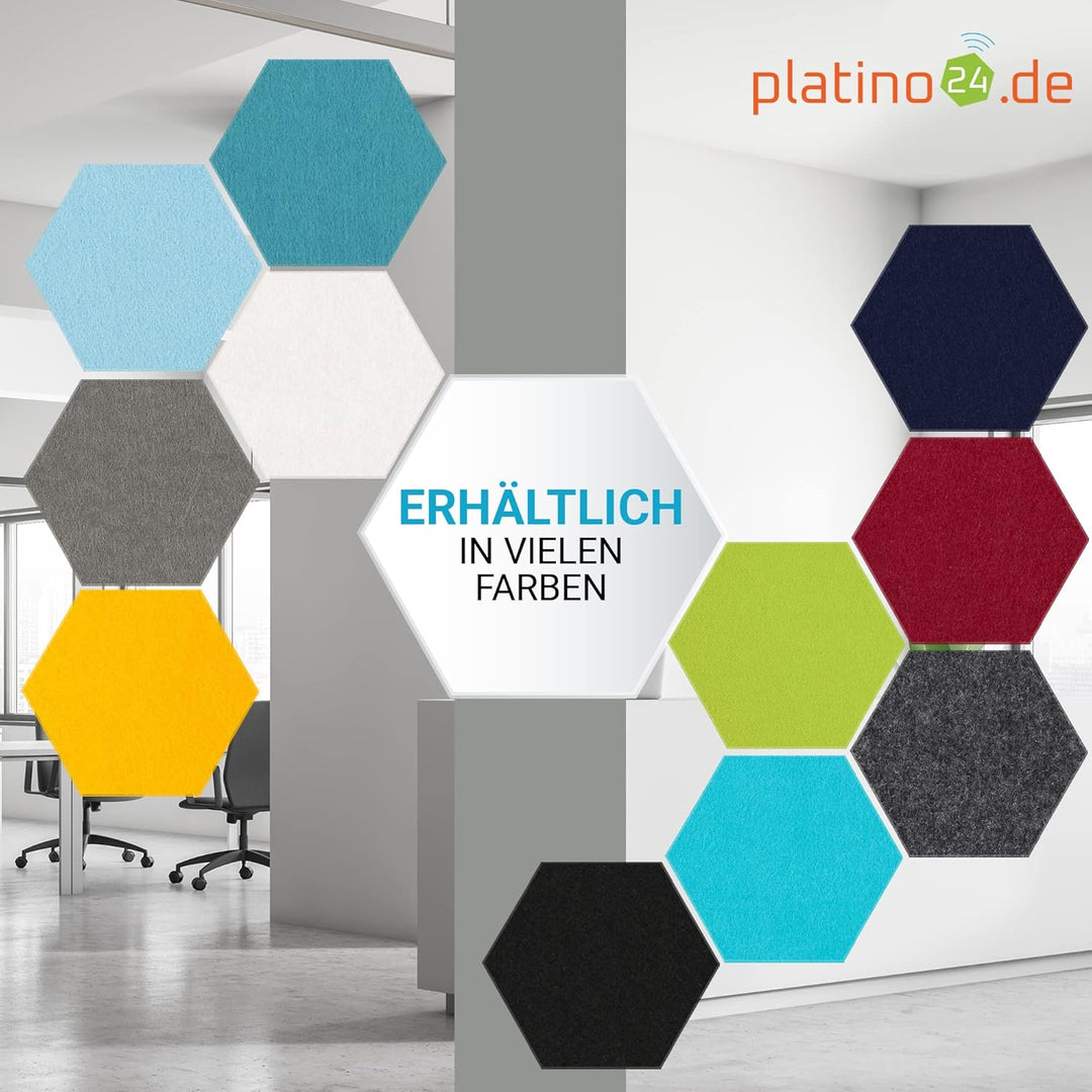 platino24 Schallabsorber COLORE aus Basotec G+ I Akustikpaneele mit Akustikfilz I 3D Wand-Paneele mi