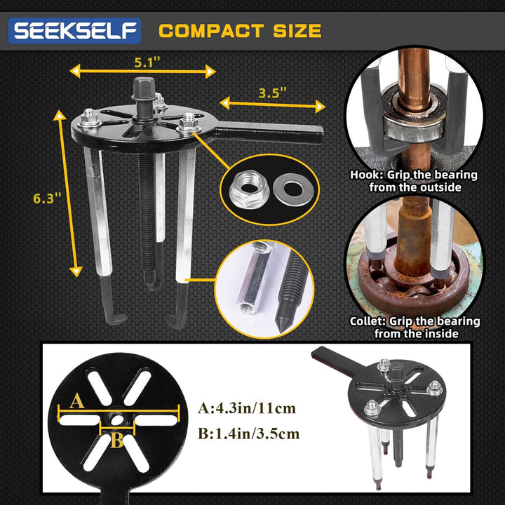 21 Stück Lagerabzieher-Set, mit Roten Stahlspannzangen, Innenlochabzieher, 3-Backen-Hakenabzieher, m