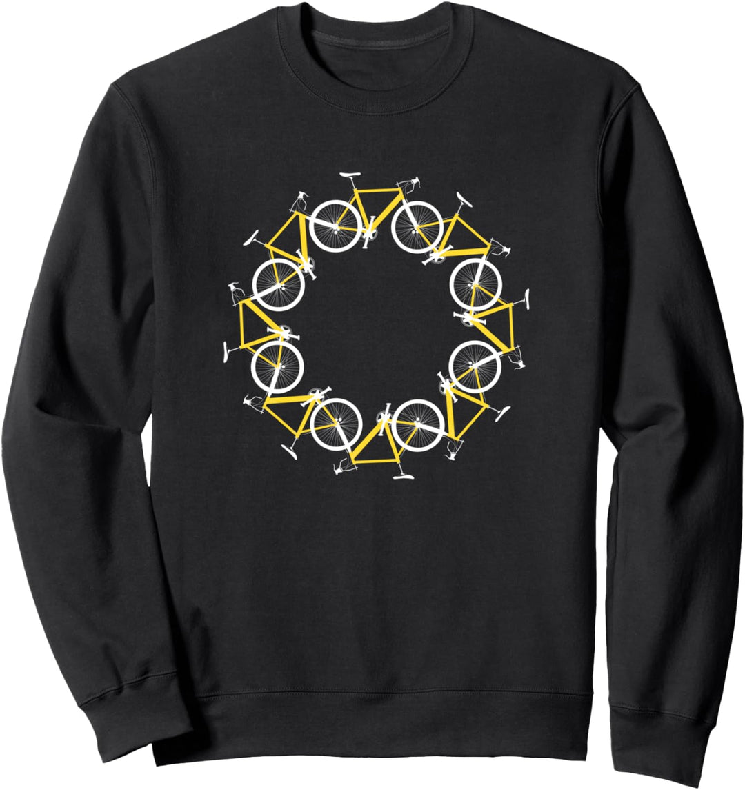 Bicycle Mandala Illustration - Unique Cool Cycling Sweatshirt