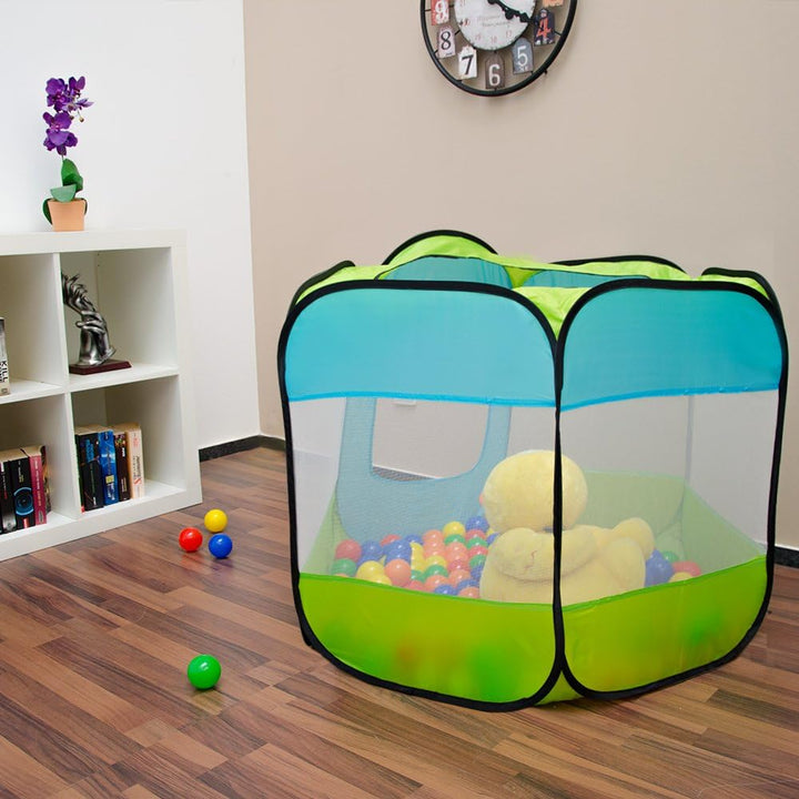 LittleTom Bällebad Kinderzelt für Drinnen & Draussen - 100x100x72 Bällebad Baby Spielecke Wohnzimmer