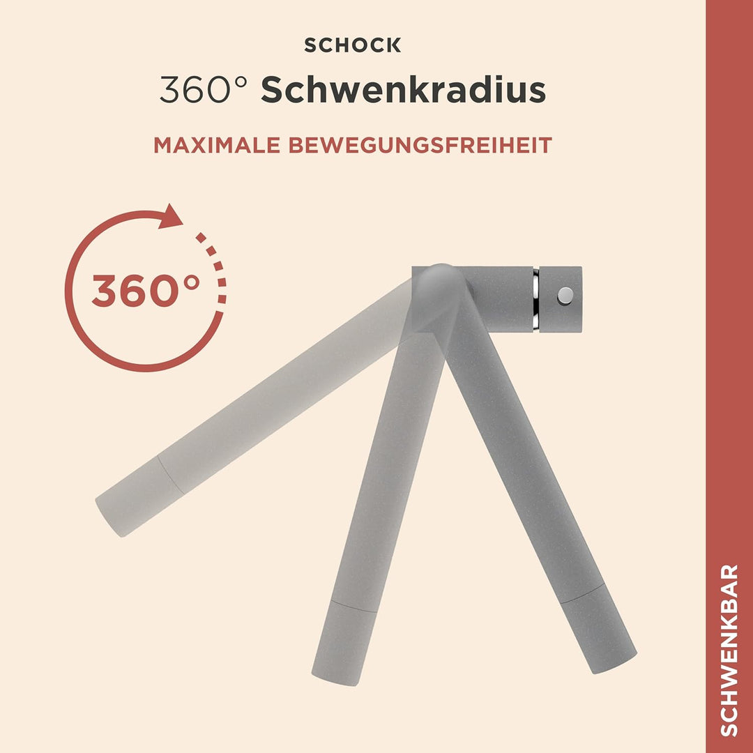 SCHOCK Küchenarmatur Epos Croma – Hochdruck Armatur mit Festauslauf und Standard Norm-Anschlüssen Fe