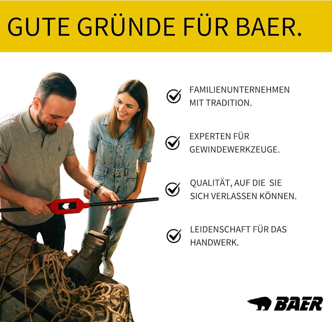 BAER Gewindeschneider Set M3 - M12 TriTap HSSE-VAP: Gewindebohrer Set Sackloch - Kernlochbohrer - Ge