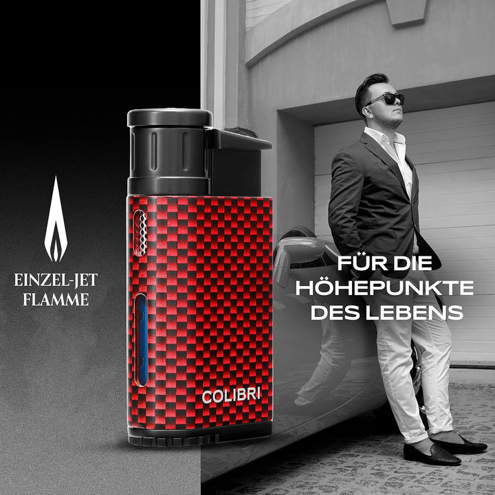 Colibri Evo Sturmfeuerzeug - Windbeständig - Extragrosse Einstellrad - Jet Feuerzeug Mit Einzel Jetf