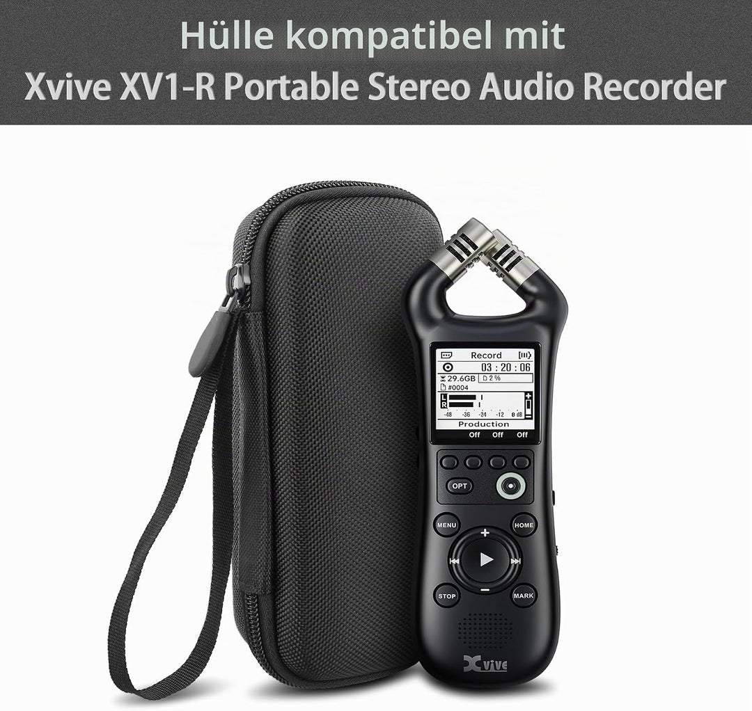 co2CREA Harte Reiseschutzhülle Etui Tasche für Xvive XV1-R Digitaler Handheld Recorder,Nur hülle, fü