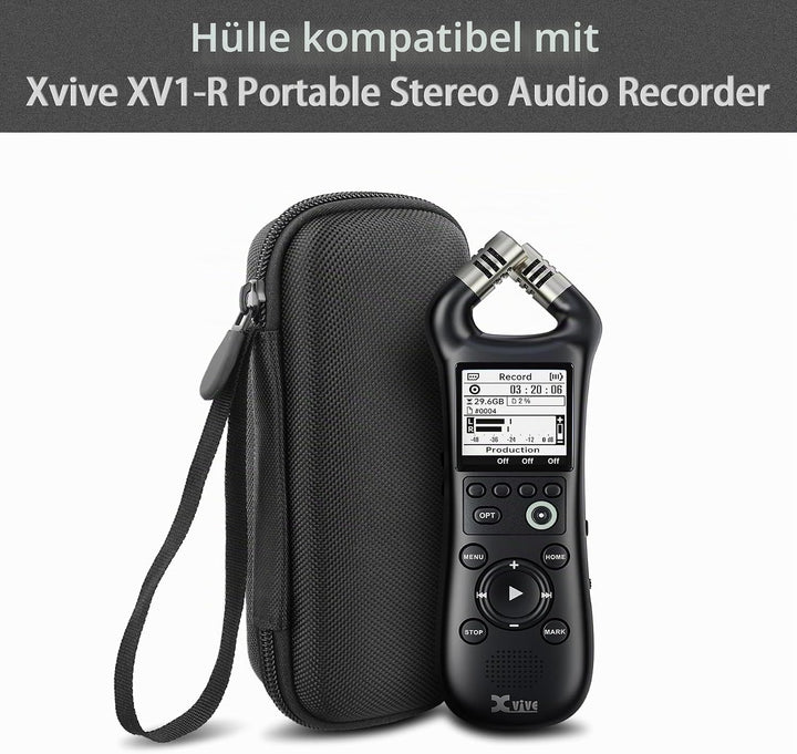 co2CREA Harte Reiseschutzhülle Etui Tasche für Xvive XV1-R Digitaler Handheld Recorder,Nur hülle, fü