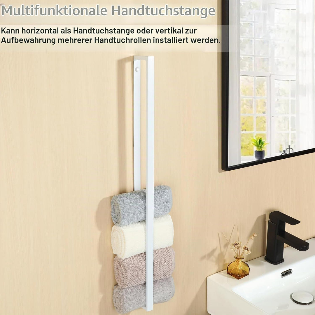 SAYAYO Handtuchhalter Weiss Handtuchstange 70CM Gästehandtuchhalter Wandmontage Edelstahl Badetuchha