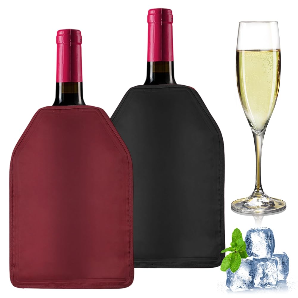 2er Set WeinküHler Manschette Wasserabweisende Nylon - Weinkühlerhülle FüR Wein Wiederverwendbarer F
