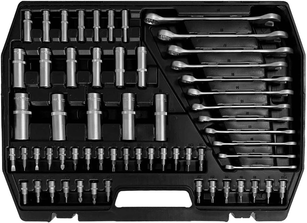 Mephisto Steckschlüssel Satz Ratschenkoffer/Umschaltknarre Premium XXL 216-teilig mit Chrom, Vanadiu