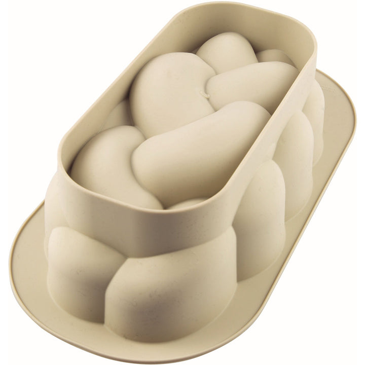 silikomart | Silikon-Kuchenform Modern TRECCIA, antihaftbeschichtet, 1er Pack Form mit Sicherheitsri