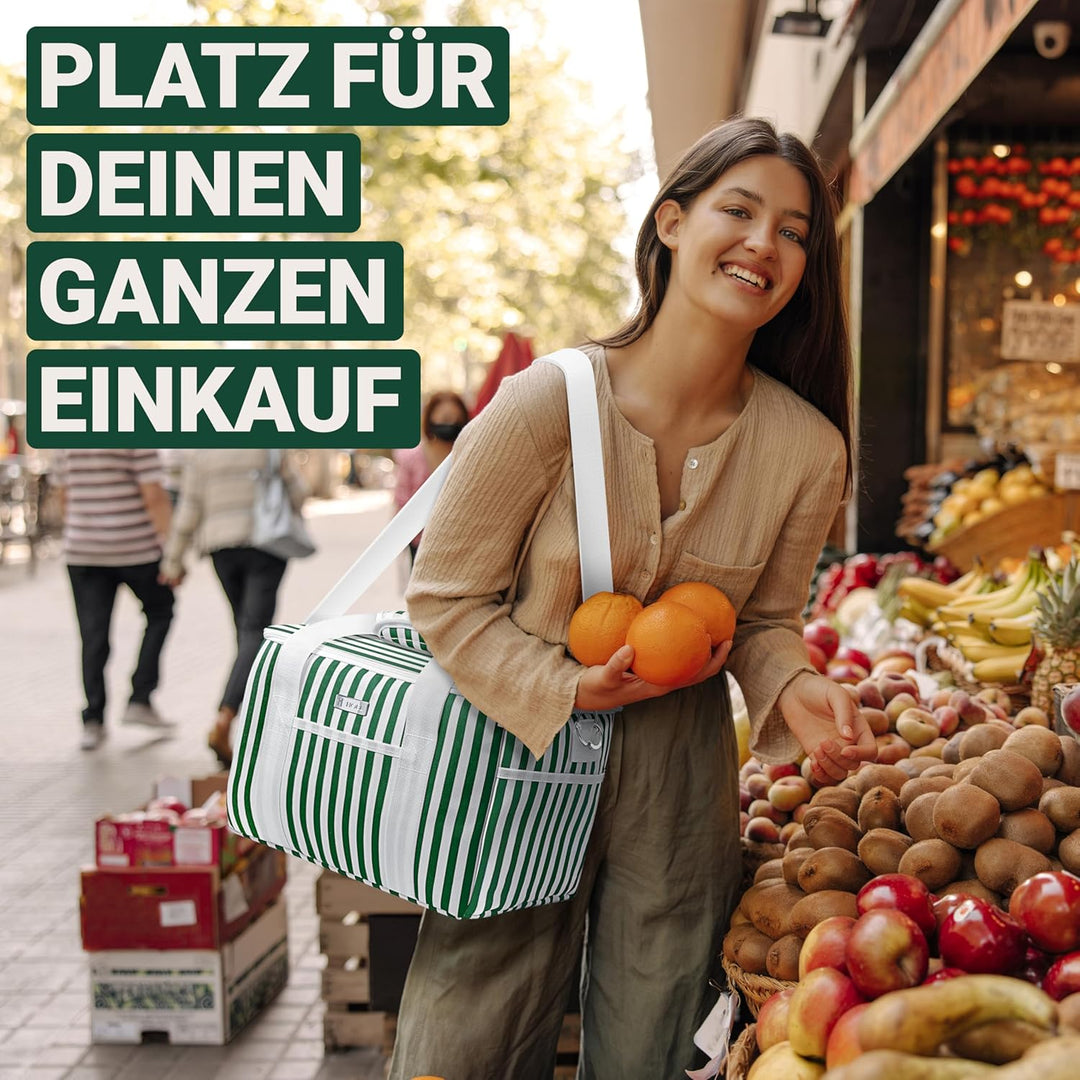 HOEL Kühltasche gross 20L &amp; 30L faltbar - Isolierte Thermotasche - Lunchtasche wasserdicht &amp; auslauf