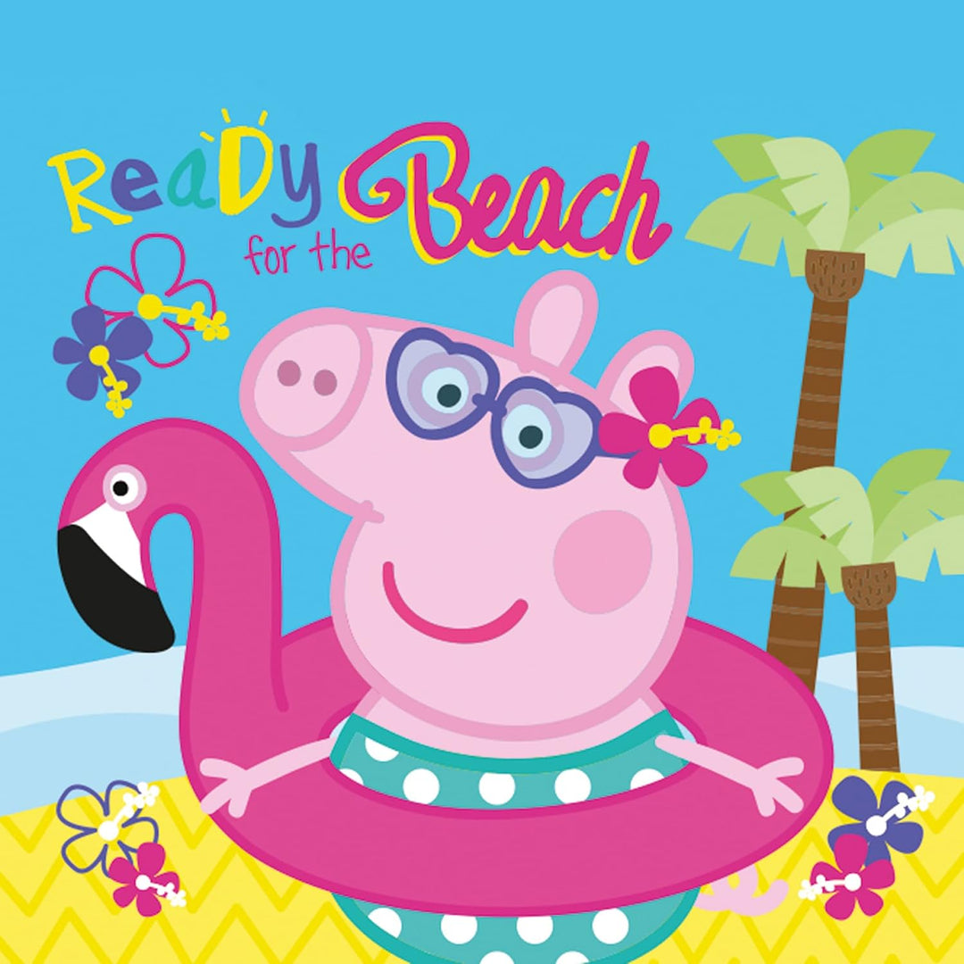 Peppa Wutz Pig Kinder Kapuzen Bade-Poncho Beach 60 x 120 cm 100% Baumwolle Veloursqualität Sunny Pon
