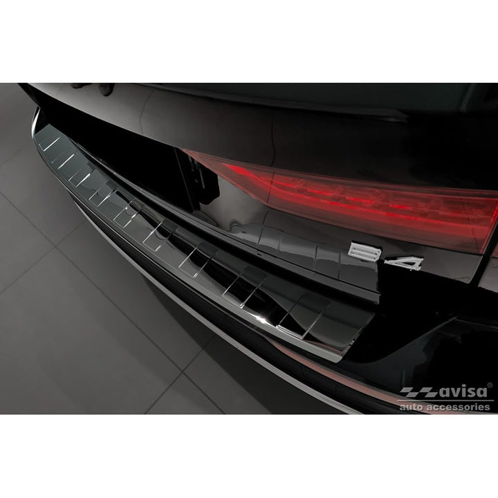 Avisa Schwarz-Chrom Edelstahl Heckstossstangenschutz kompatibel mit Volvo V60 II / V60 II Cross Coun
