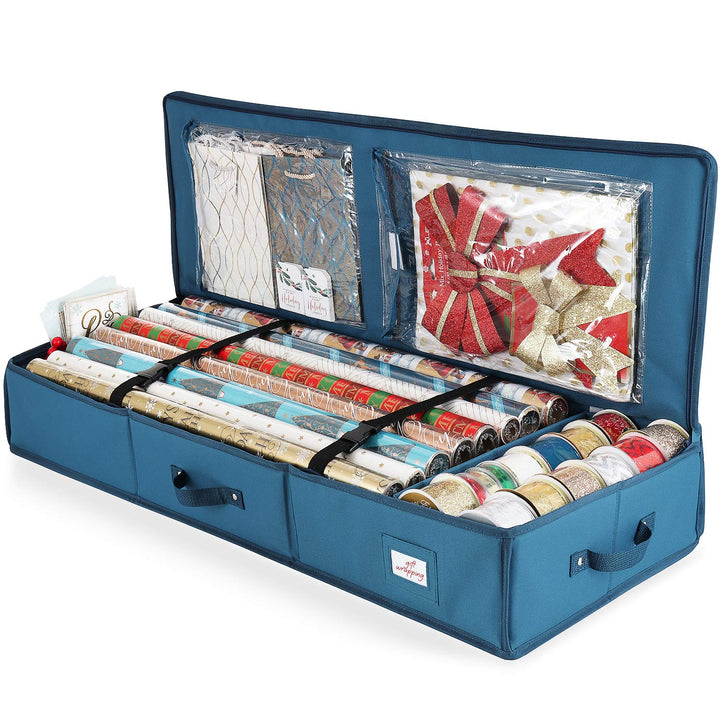Hearth & Harbor Luxus Weihnachten Organizer Geschenkpapier Rollen Bettbehälter Aufbewahrungsbox für