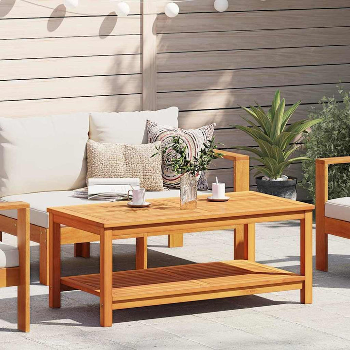 vidaXL Beistelltisch Öl-Natur 110 x 55 x 45 cm Massivholz Akazie, Gartentisch, rustikal, für drausse