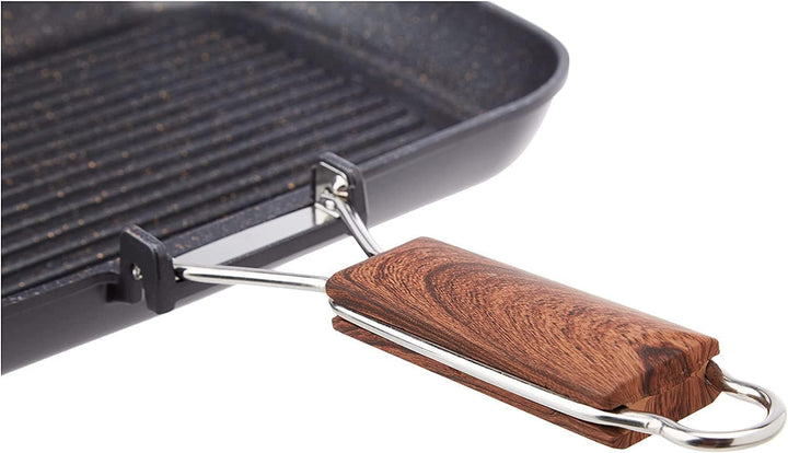 WECOOK! Ecochef Titan Grillpfann Induktion Glatter, 34 x 24 cm, Antihaftbeschichtung QUANTANIUM Ökol