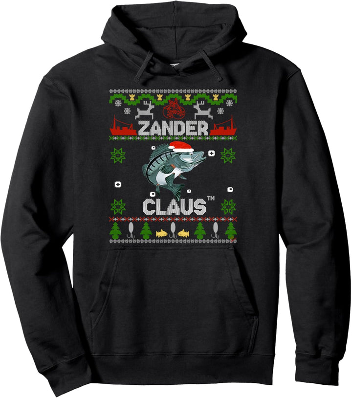 Zander Claus - Weihnachtspulli für Angler lustiger Weihnacht Pullover Hoodie
