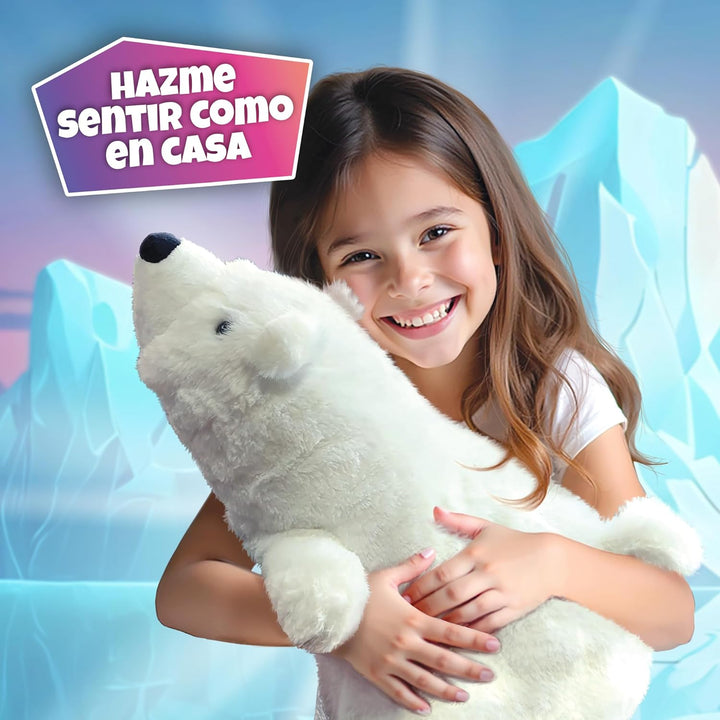 Bizak Rette den Eisbär, interaktives Plüschtier, Seine Nase ändert die Farbe, rette ihn mit dem Eisw