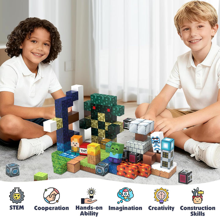 150 Teile Magnetische Bausteine, Baue Magnet 3D Pfeil und Bogen Bausteine Spielzeug für Kinder, Krea