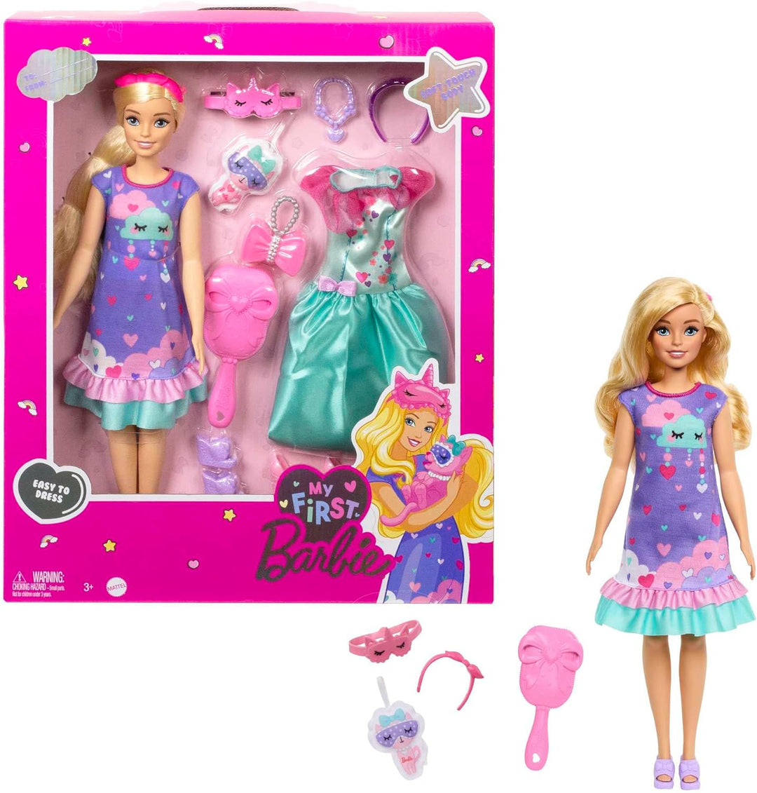 Barbie-Puppe, Meine erste Barbie mit blondem Haar, Barbie-Kleidung, Barbie-Accessoires, Schuhe, Bürs