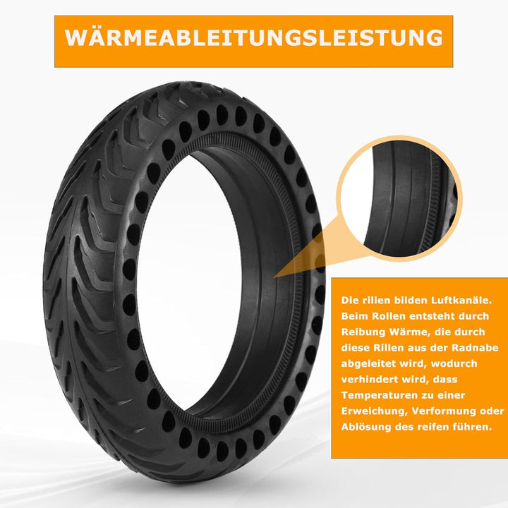 8,5 Zoll Reifen Scooter Vollgummi für Xiaomi Pro2/1S/M365/Pro/Mi3, Vollgummireifen E Scooter 8,5 x2.