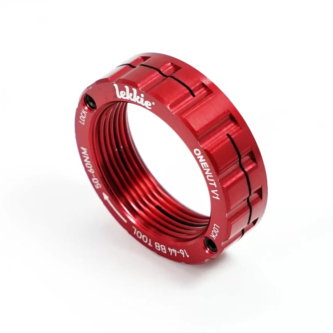 windmeile | Lekkie OneNut Verschlussring, Schwarz Rot Slick, kompatibel zu Bafang BBS Systeme, Befes