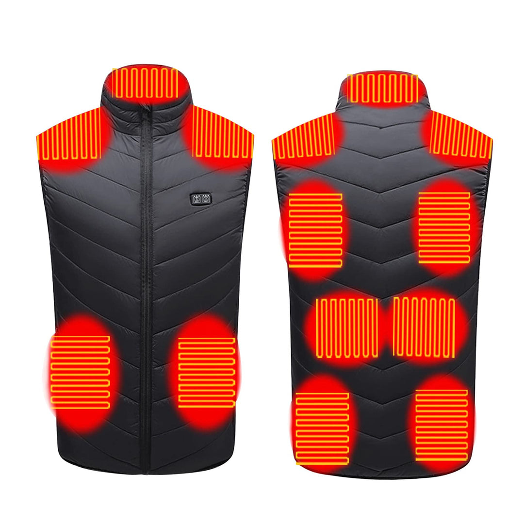 Beheizbare Weste Herren Damen Winter Beheizte Weste mit 11 Heizbereiche Winterjacke USB Elektrische
