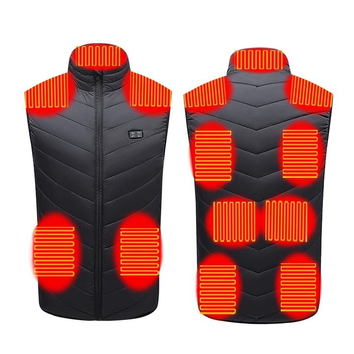 Beheizbare Weste Herren Damen Winter Beheizte Weste mit 11 Heizbereiche Winterjacke USB Elektrische