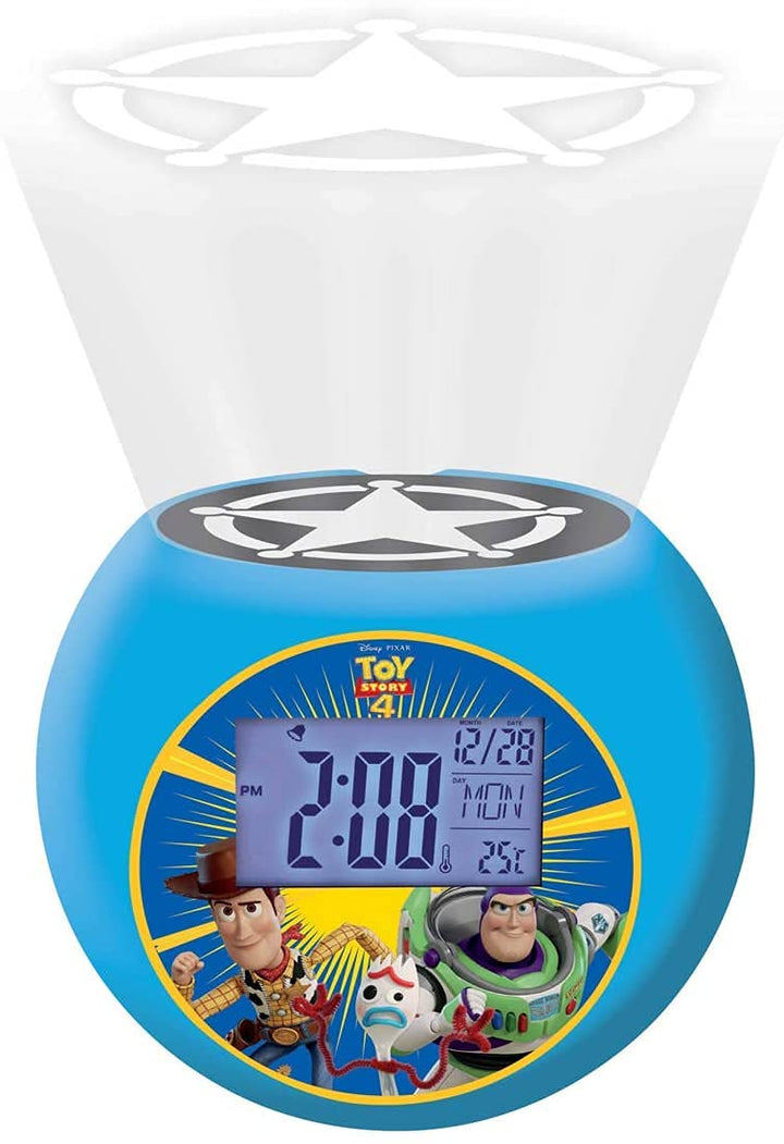 Lexibook Disney Toy Story Woody & Buzz Projektor-Radiowecker, Soundeffekte, Batterien, Blau, RL975TS