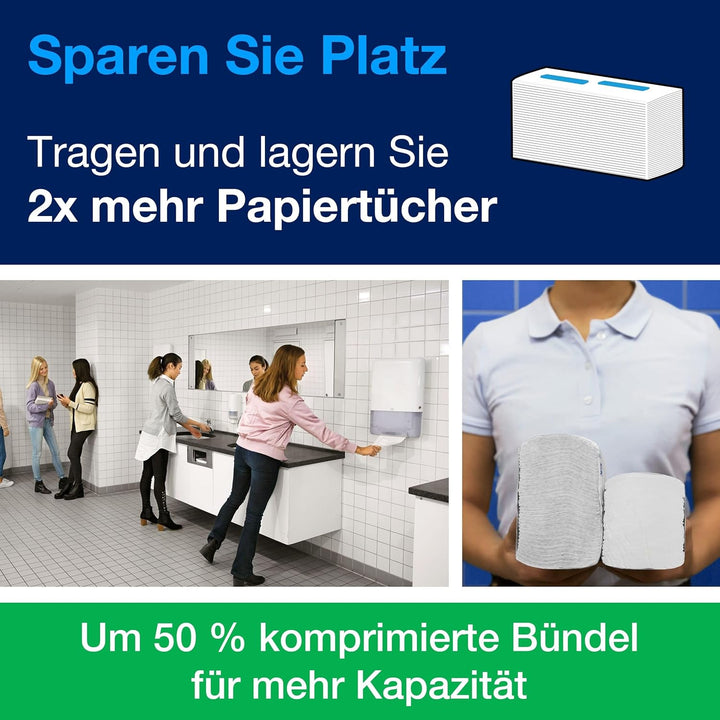 Tork PeakServe Mini-Spender für Endlos Papierhandtücher in Weiss H5 Hohe Kapazität Elevation-Design