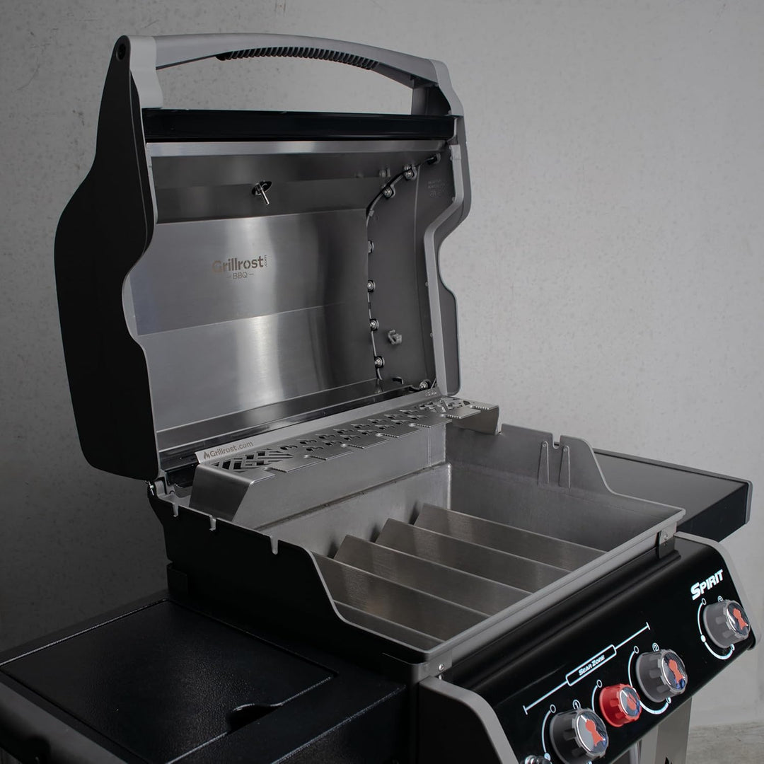 Grillrost.com Das Original Edelstahl Aromaschienen Set für Weber Spirit & Spirit II - 300er Baureihe