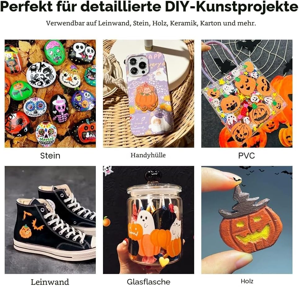 Arrtx Acrylstifte für Steine Bemalen, 30 Farben Acrylstifte Marker Pinsel Spitze, Permanent Acrylmar