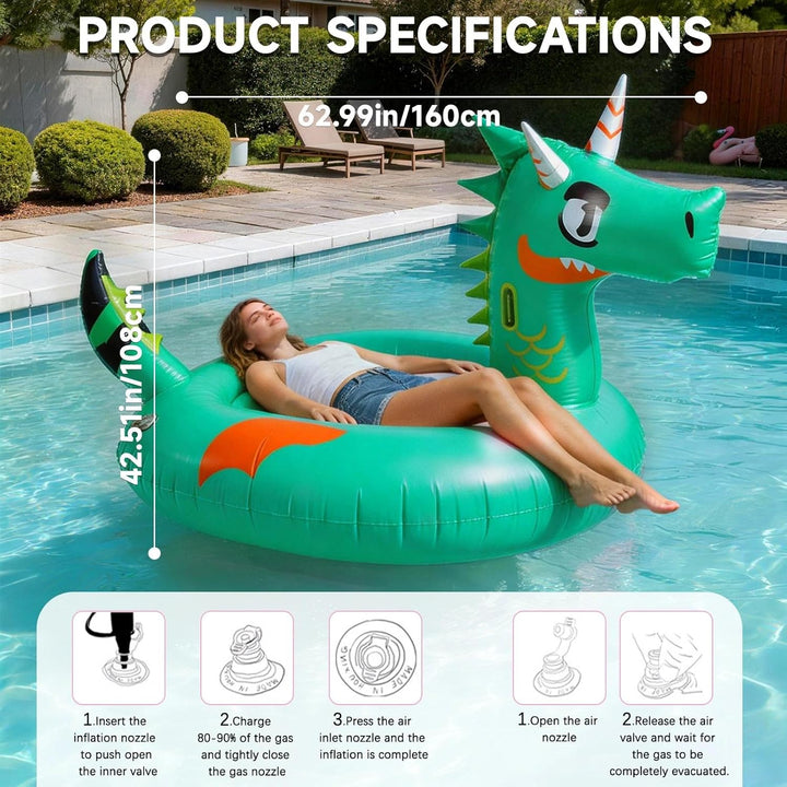 Flamingo Aufblasbar Einhorn, Luftmatratze Pool Erwachsene, Reittier Aufblasbar, Schwimmtier Dinosaur