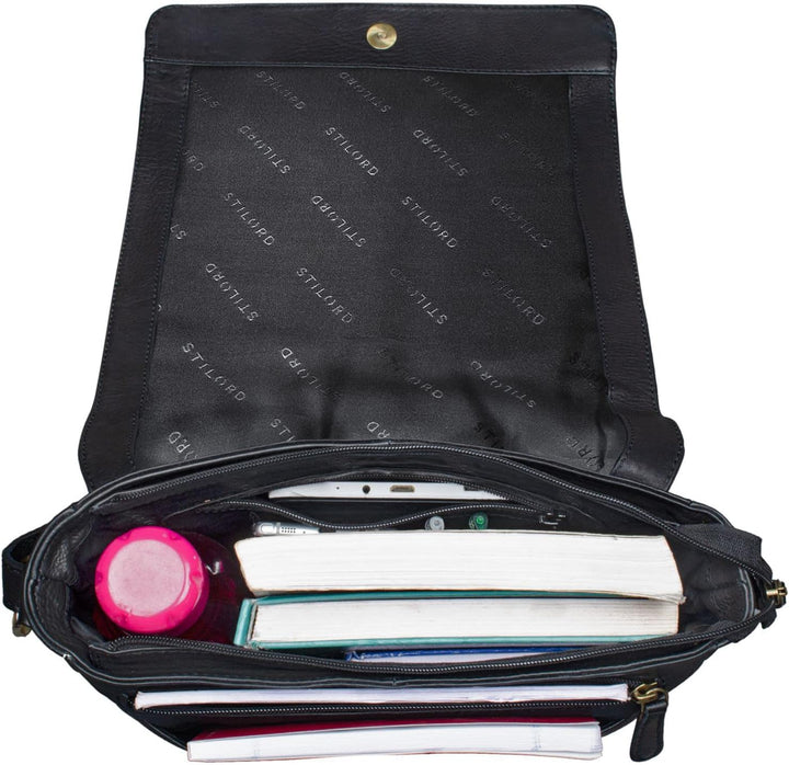 STILORD 'Paul' Umhängetasche Herren Leder Hochformat Messenger Bag im Vintage Design Ledertasche für