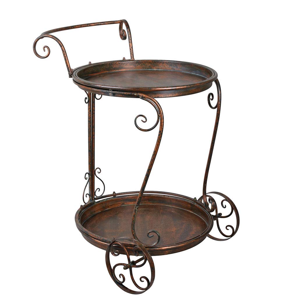 PALAZZO INT SERVIERWAGEN „Maison Provence“ – Barwagen aus Eisen mit Kupfer/Antik-Rost Patina Shabby