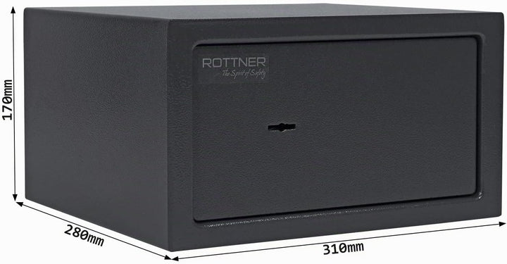 Rottner Möbeltresor Jupiter 2, Doppelbartschloss, anthrazit, BxHxT 31x17x28 cm, inkl. Befestigungsma