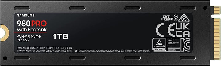 Samsung 980 PRO Heatsink M.2 NVMe SSD (MZ-V8P1T0CW), 1 TB, PCIe 4.0, 7.000 MB/s Lesen, 5.000 MB/s Sc